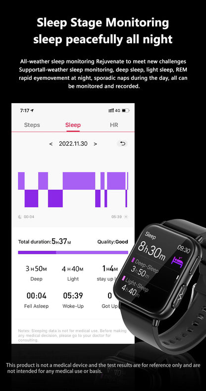 Gesundheitsüberwachungs-Smartwatch – Blutdruck- und ECG-Funktionen für tägliche Einblicke