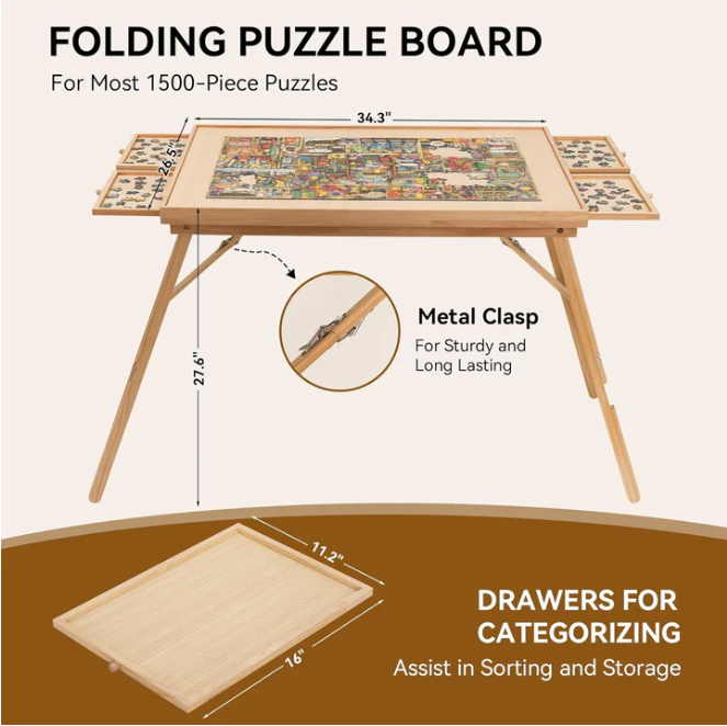 Puzzle-Tisch mit Schubladen