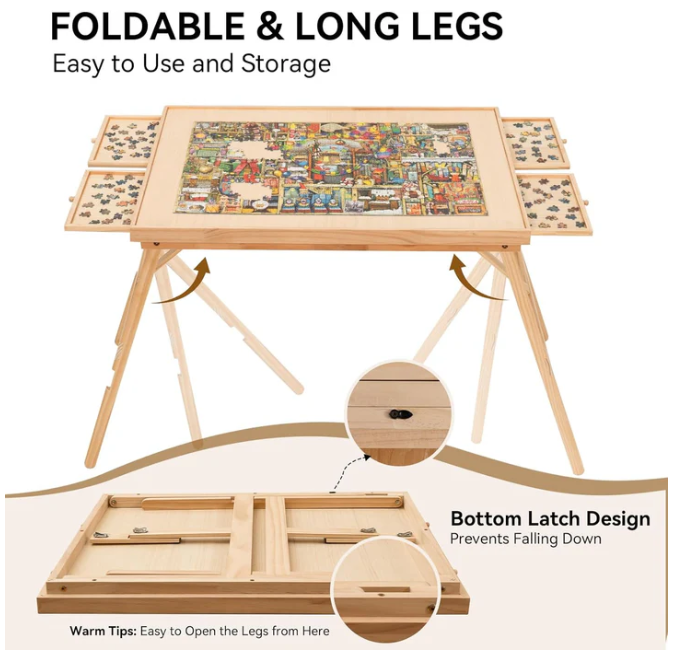 Puzzle-Tisch mit Schubladen