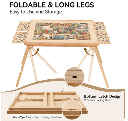 Puzzle-Tisch mit Schubladen