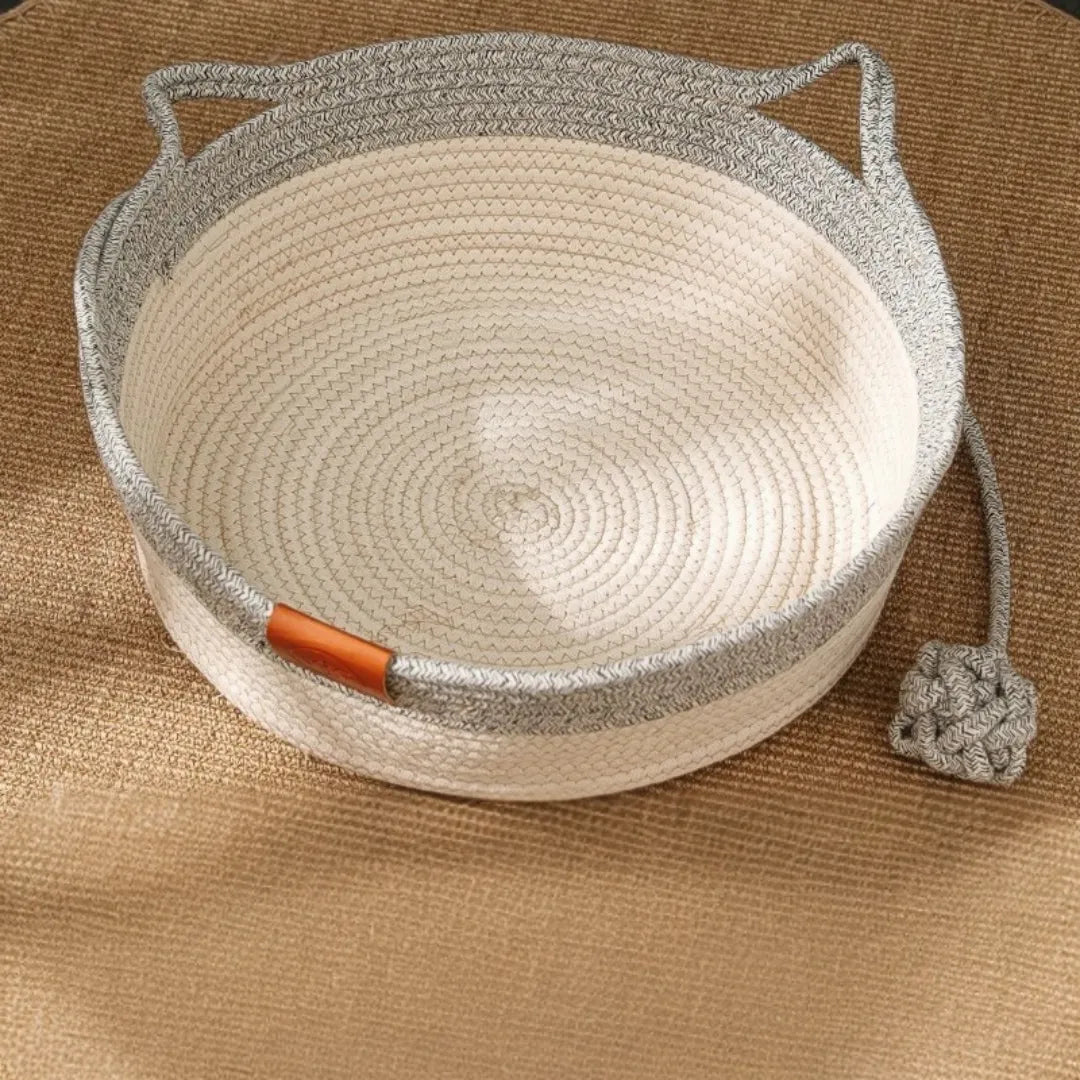 SchlummerNest – Handgewebtes Katzenbett aus Baumwollseil