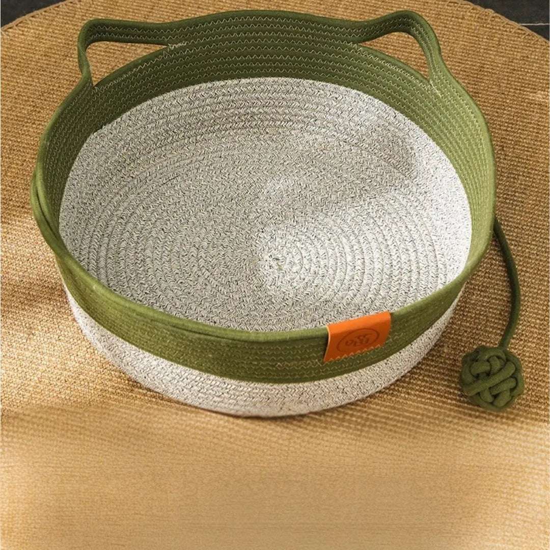 SchlummerNest – Handgewebtes Katzenbett aus Baumwollseil