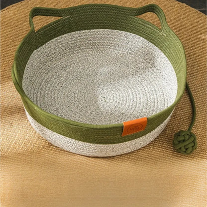 SchlummerNest – Handgewebtes Katzenbett aus Baumwollseil