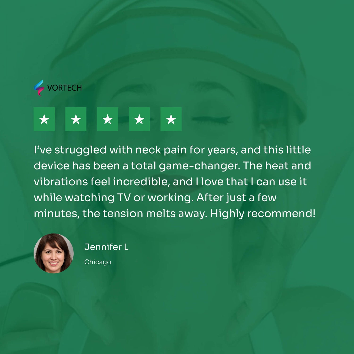 Nackenstrecker-Massagegerät mit Vibe-Technologie, Wärmetherapie &amp; kabellos