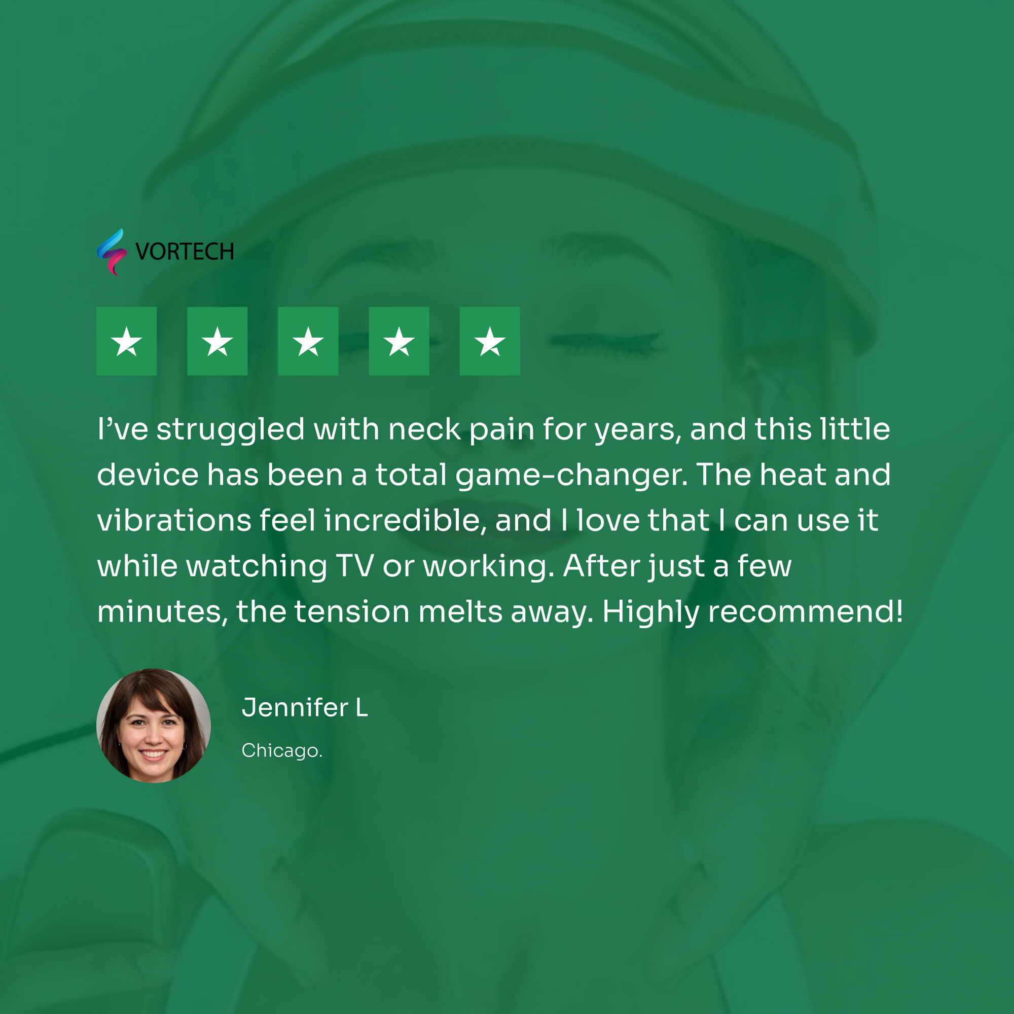 Nackenstrecker-Massagegerät mit Vibe-Technologie, Wärmetherapie &amp; kabellos