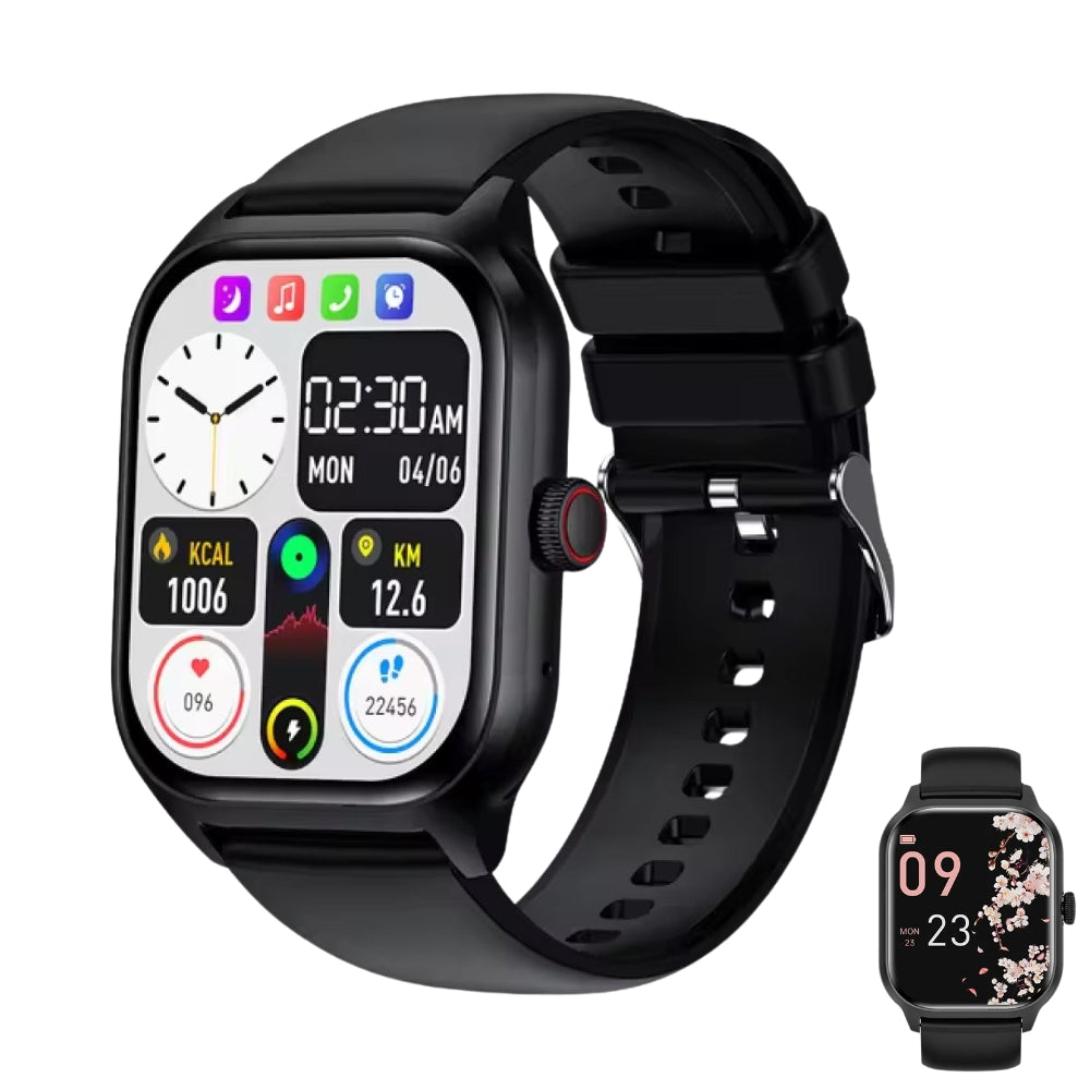 Smartwatch mit Blutwertüberwachung – 2,01&quot; HD, Herzfrequenz, Schlaftracking, GPS, 50+ Sportmodi, IP67