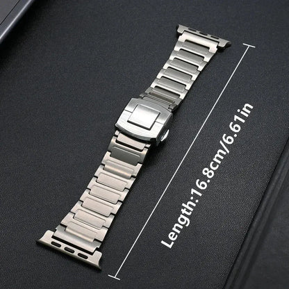 Titanium Link Band für Apple Watch Ultra 1/2 (49mm), Series 10 (46mm) – Herren Luxuriöses Band für Series 9, 8, 7, 6, SE (45mm/44mm)