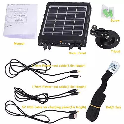 Solar Panel Kit 12V/6V/9V mit 8000mAH wiederaufladbarer Lithium-Batterie, Outdoor-wasserfest für alle Wildkameras, Jagd- &amp; Trailkameras | BL8000