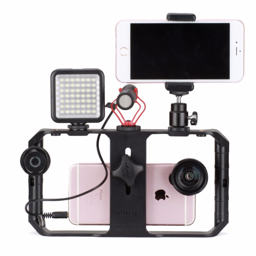 Smartphone Video Rig Stabilizer Mit Licht