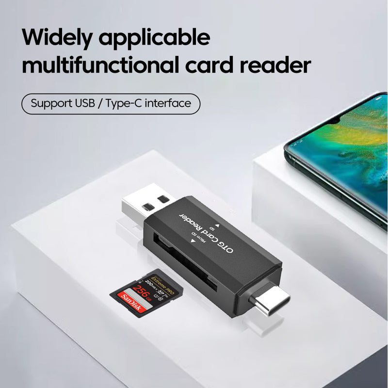 2 in 1 USB Type-C SD- und TF-Kartenleser-Adapter