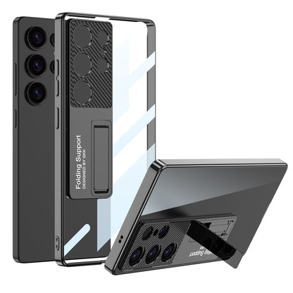 Ultra dünne elektroplattierte Phantom klare Telefonhülle mit Kickstand für Samsung Galaxy S25 Ultra