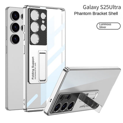 Ultra dünne elektroplattierte Phantom klare Telefonhülle mit Kickstand für Samsung Galaxy S25 Ultra