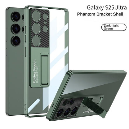 Ultra dünne elektroplattierte Phantom klare Telefonhülle mit Kickstand für Samsung Galaxy S25 Ultra