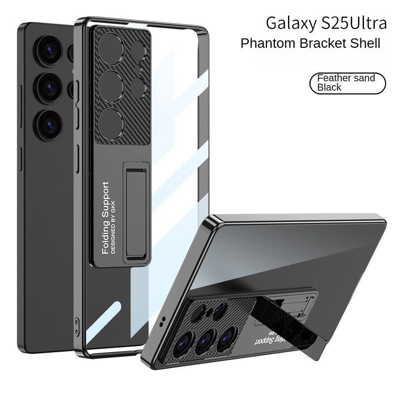 Ultra dünne elektroplattierte Phantom klare Telefonhülle mit Kickstand für Samsung Galaxy S25 Ultra