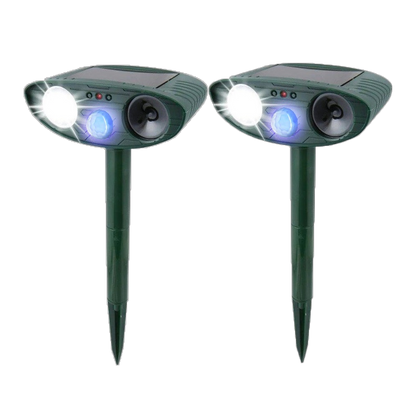 Ultraschall Kaninchenvertreiber – Solarbetrieben und blinkendes Licht – Befreien Sie sich von Kaninchen