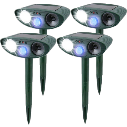 Ultraschall Kaninchenvertreiber – Solarbetrieben und blinkendes Licht – Befreien Sie sich von Kaninchen