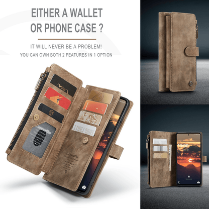 Reißverschluss-Leder-Brieftaschenhülle für Samsung Galaxy A-Serie