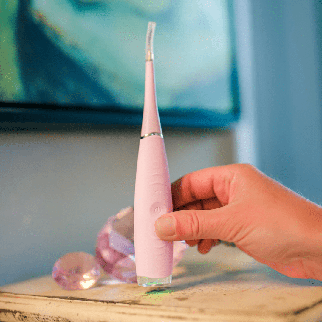 Ultraschall Zahnsteinentferner 40.000 VPM | Wiederaufladbar | Wasserdicht IPX6 | Zahnreiniger mit LED &amp; Spiegel