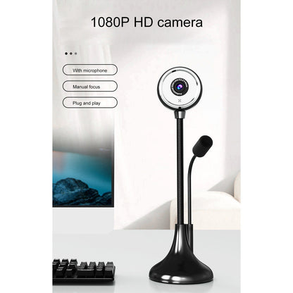 SADA A09 USB-Desktopkamera: HD 1080P, manuelle Fokussierung, Weitwinkel, drehbar, höhenverstellbar, mit Mikrofon für Konferenzen und Streaming