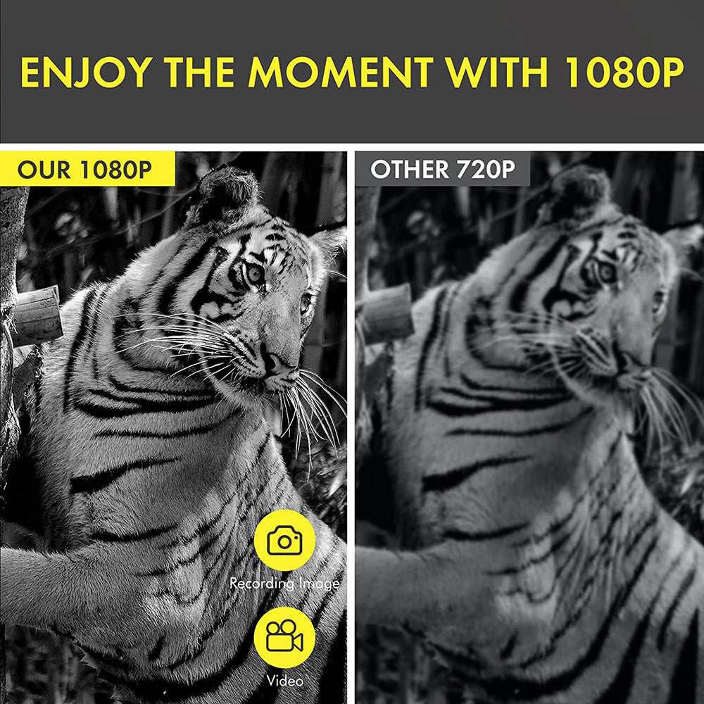 Nachtsicht-Monokular 3x optischer Zoom, 10MP Fotos, 1088p Video, 300m Reichweite, wetterfest