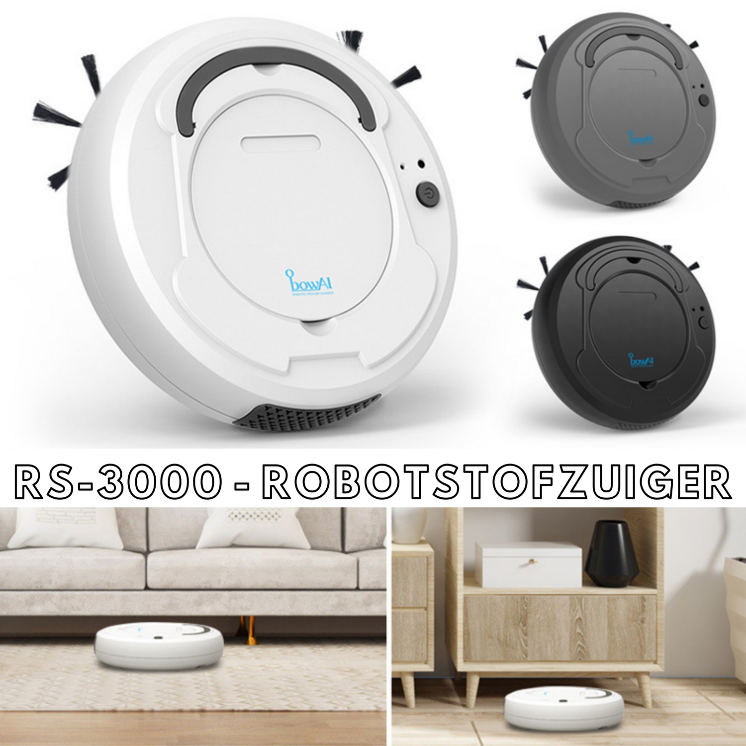 Zelara™ RS-3000 Roboterstaubsauger | 3-in-1-Smart-Automatikstaubsauger für jeden Haushalt