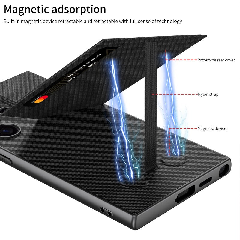 Brieftaschen-Telefonhülle mit magnetischem Ständer und eingelassenem Kartenhalter für Samsung Galaxy S24 S23