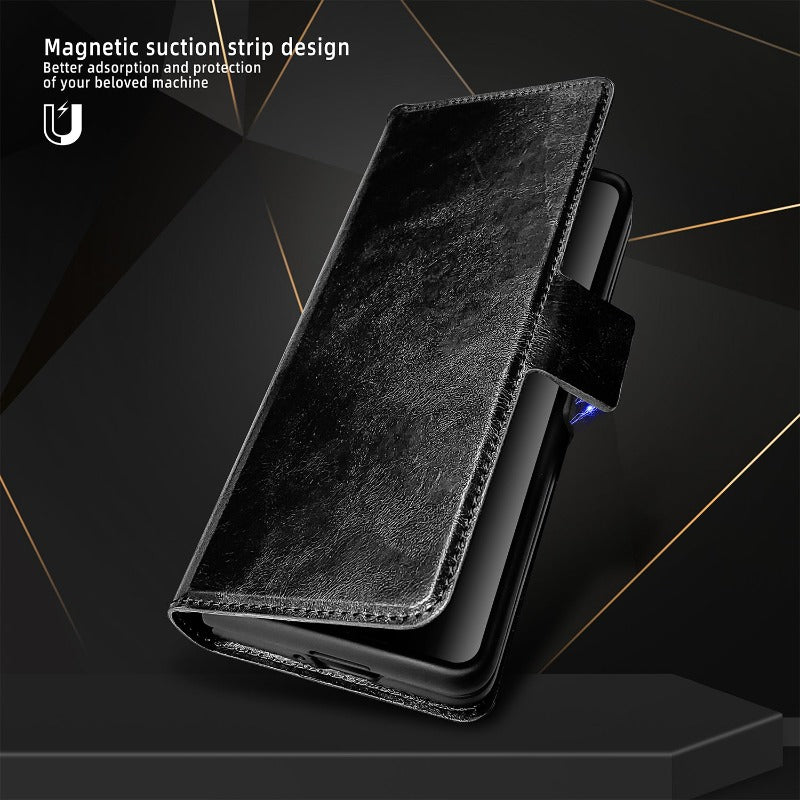 Mit S Pen Slot Magnetische Leder-Telefonhülle mit Kartensteckplatz für Samsung Galaxy Z Fold5