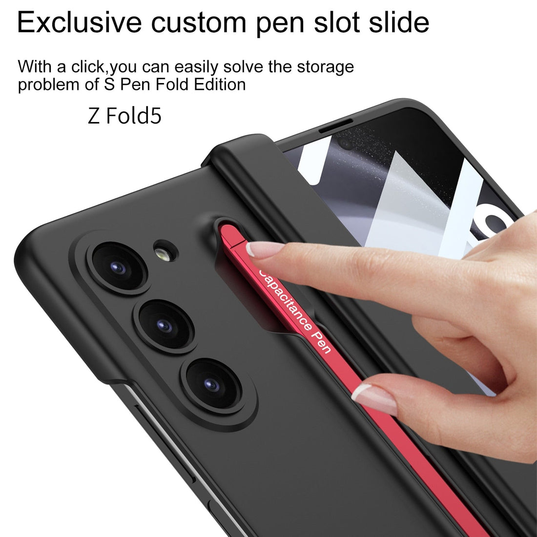 Magnetische Scharnier-Telefonhülle mit Touch Pen für Samsung Galaxy Z Fold 5