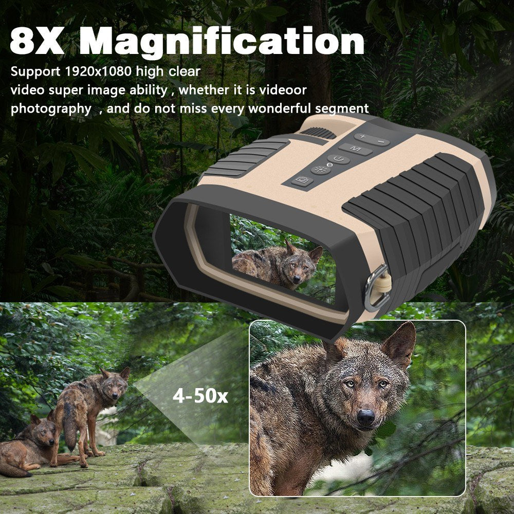 Wasserdichte IP65 Nachtsichtferngläser mit Kamera, 4X Optisch &amp; 8X Digitalzoom, 3 LCD, 2.5K Video, 3W IR für Jagd &amp; Outdoor