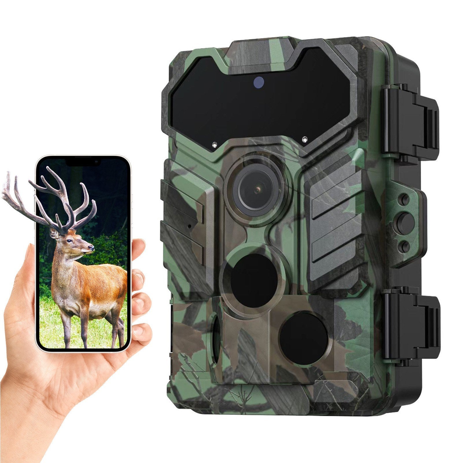 32MP WiFi Jagd- &amp; Trail-Kamera: Hochauflösende Tierbeobachtung, Infrarot, IP66 wasserdicht, PIR-Bewegungserkennung