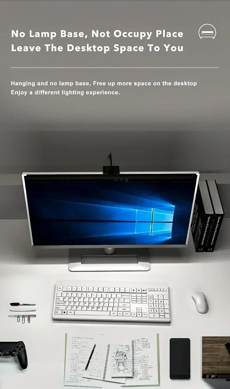 Monitor LED Lichtleiste USB Dimmbar Augenschutz Blendfrei für Arbeitsplatz und Gaming