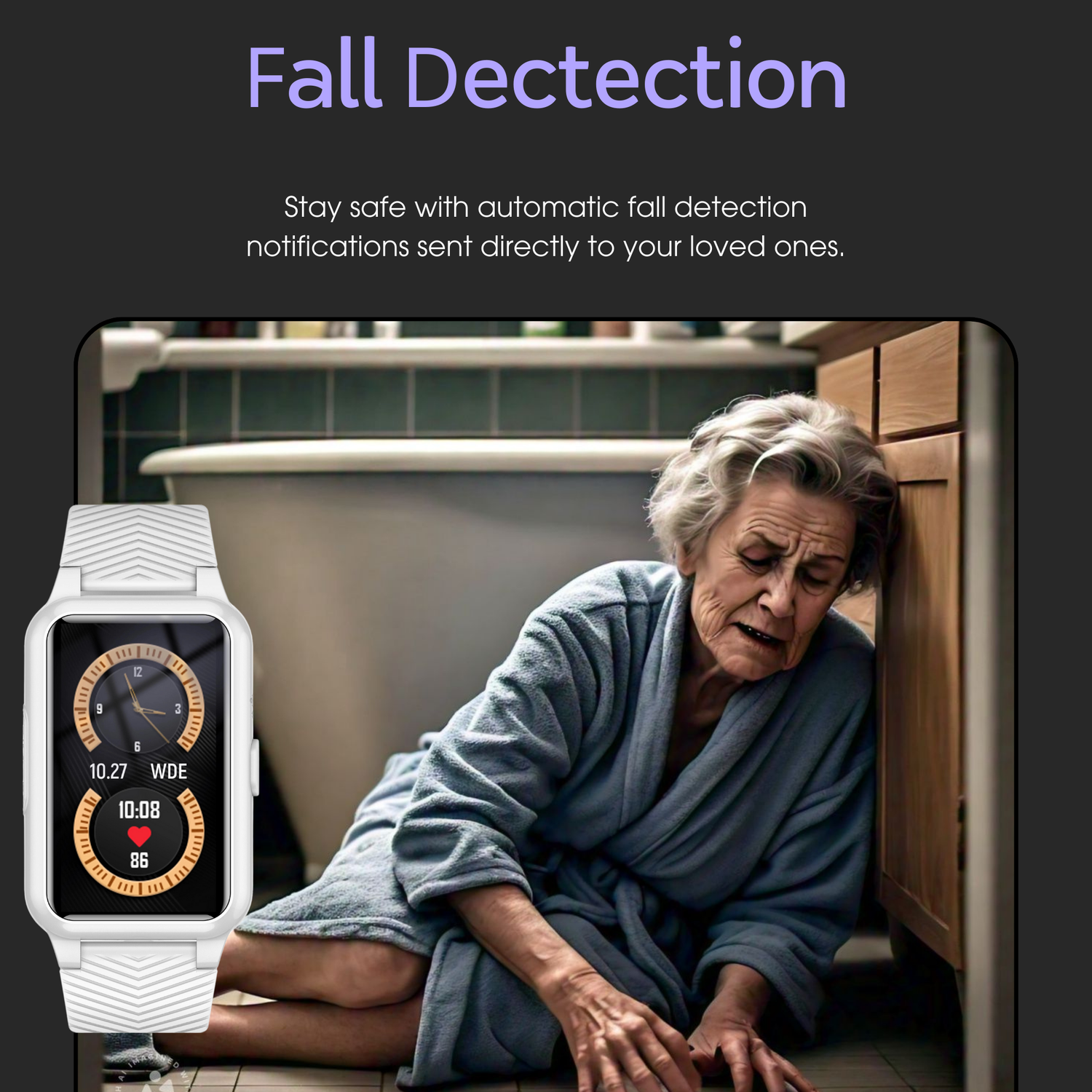 Sturzerkennungsuhr für Senioren - 4G Medizinischer Alarm mit GPS &amp; SOS Smartwatch
