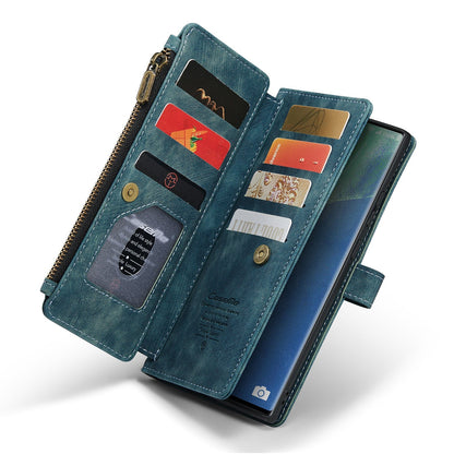 Reißverschluss-Leder-Brieftaschenhülle für Samsung Galaxy