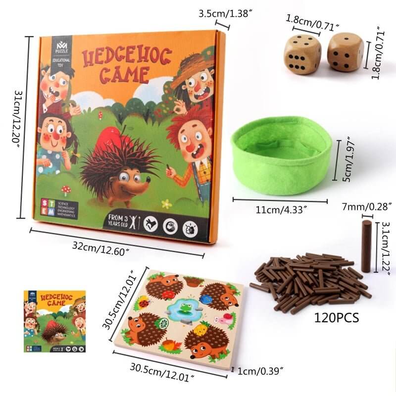 Montessori Holz-Rechenspiel Igel - Zähl- &amp; Lernspaß