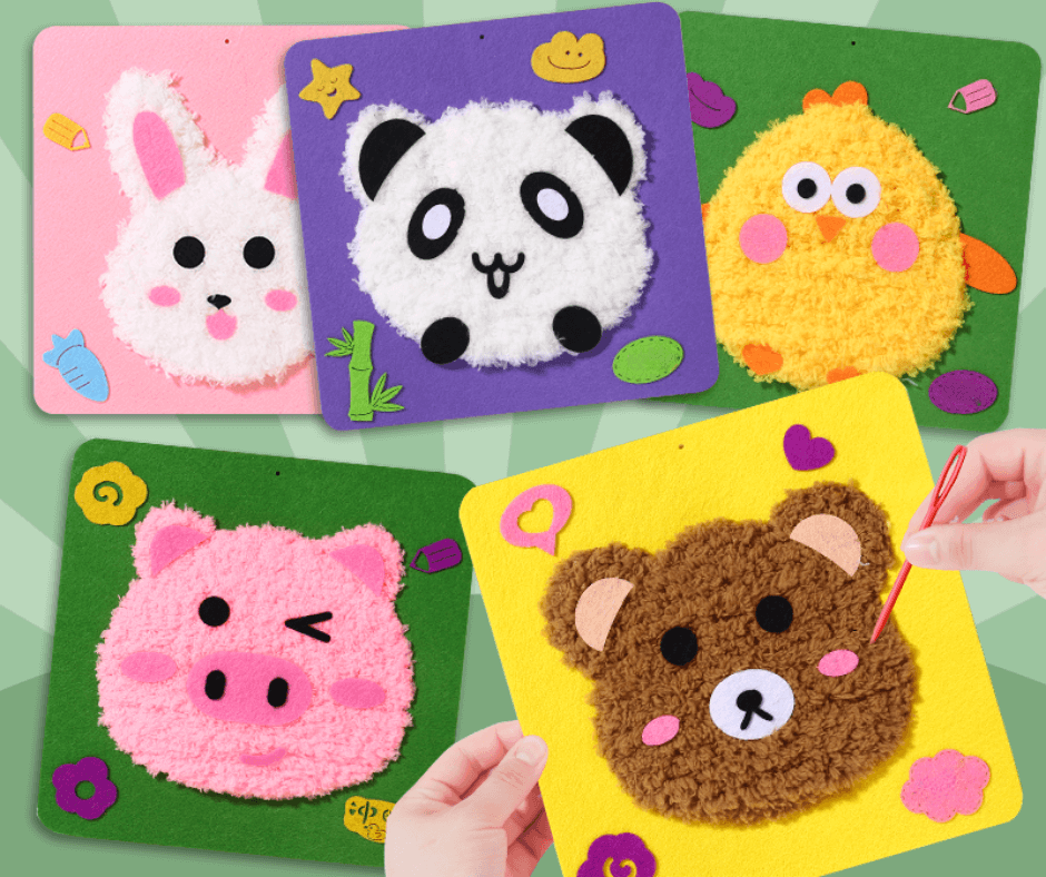 Kinder Stickset - Kreative Tiermotive