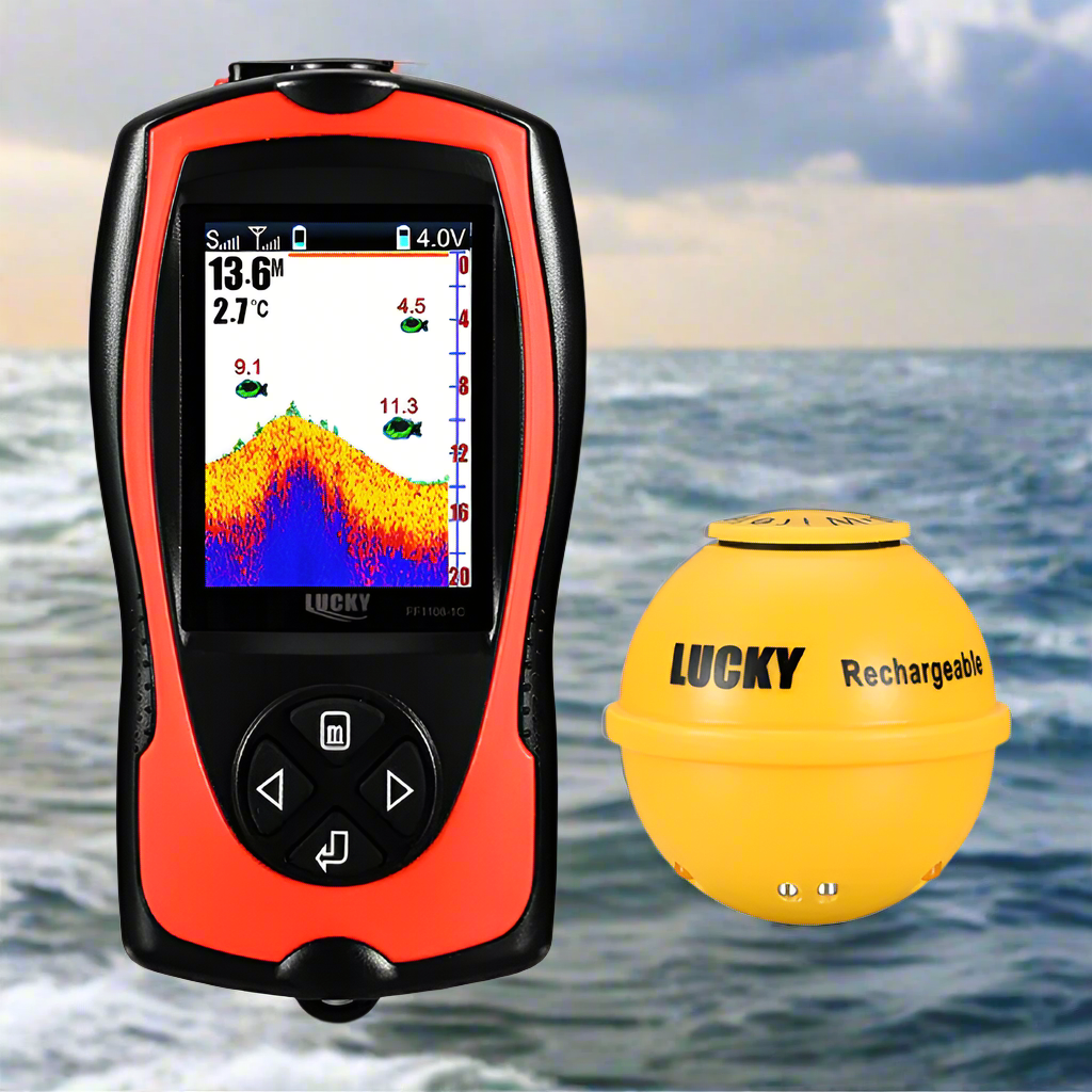 Echo Sounder Fischfinder | Drahtlos, Tiefe &amp; Temperaturanzeige für Eis-, See-, Kayak- &amp; Flussfischen