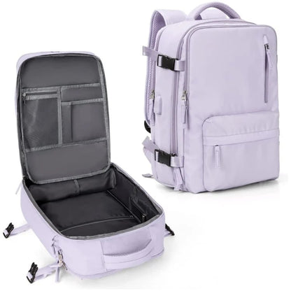 Damen Große Reise-Rucksack – Wasserdichter Wanderrucksack | Diebstahlschutz &amp; USB-Ladung