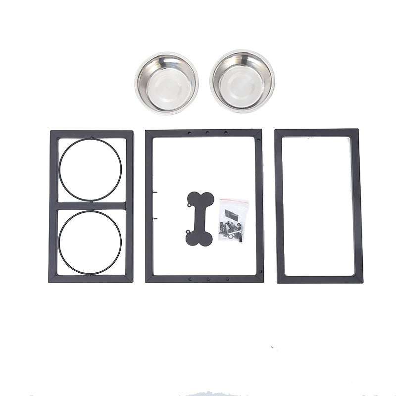 Erhöhter Hundenapf mit 2 Näpfen