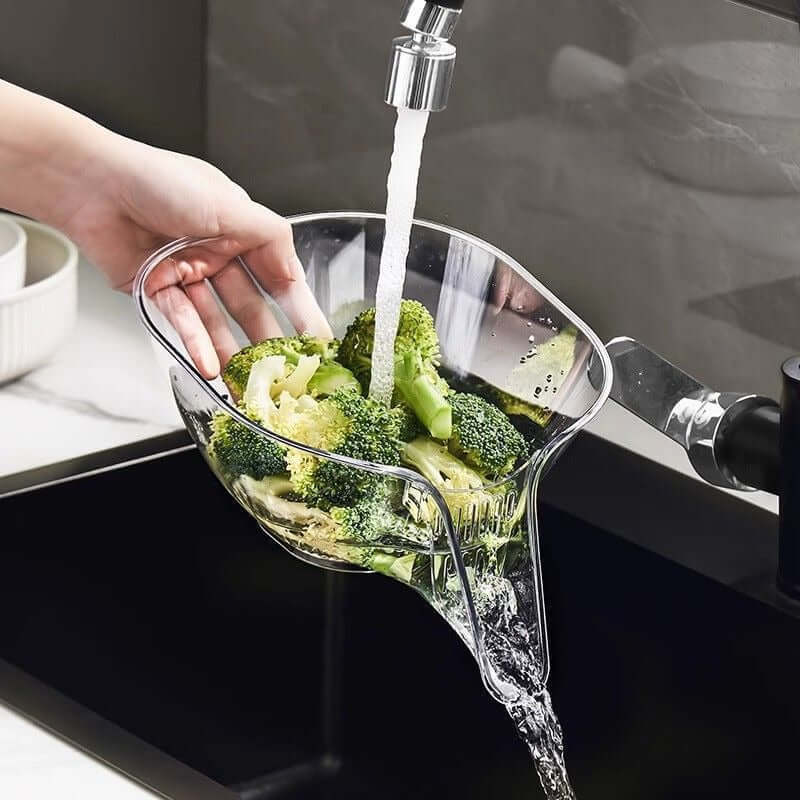 Küchensieb: Obst-Gemüse-Abtropfsieb mit ergonomischem Design