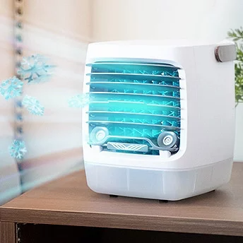 Tragbare Mini-Klimaanlage mit Wassertank – 4 Windstufen, Luftbefeuchter &amp; LED für Zuhause, Büro &amp; Garage