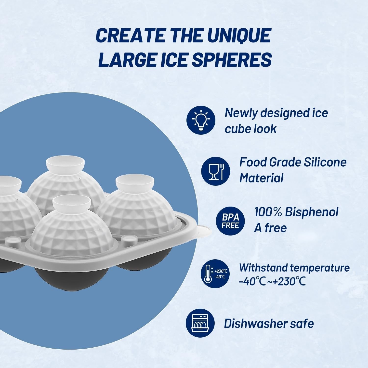 Kugelförmige Eiswürfelform aus Silikon