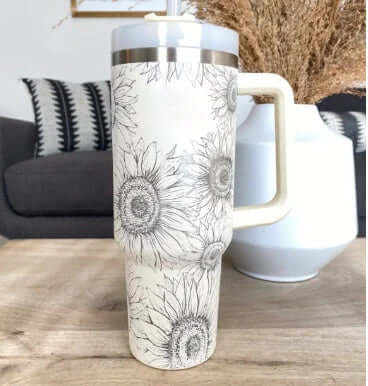 Isolierbecher mit Griff &amp; Strohhalm - Kaffeebecher &amp; Wasserflasche
