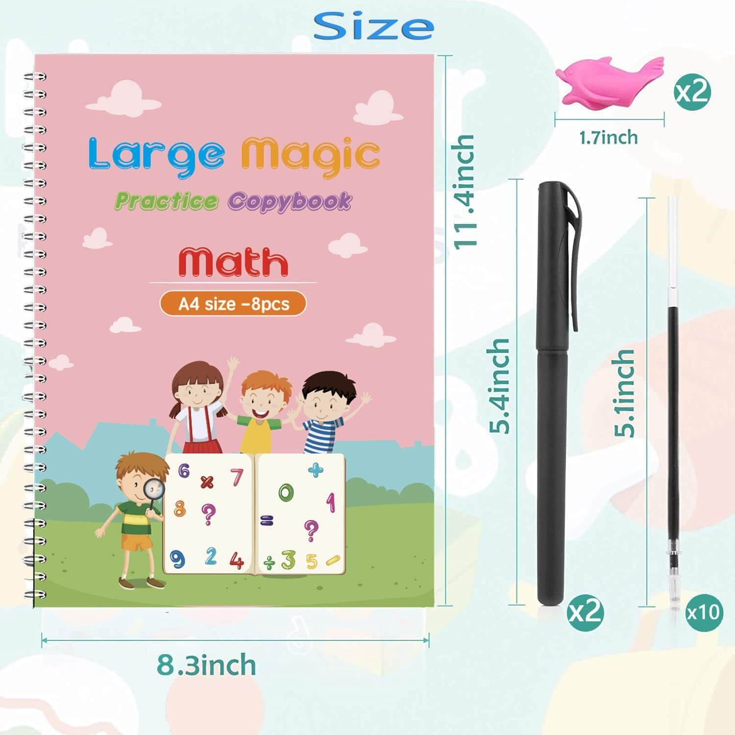 Kinder Schreibheft Set - Zahlen, Buchstaben &amp; Zeichnen
