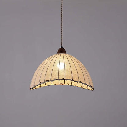 Holz &amp; Stoff Hängeleuchte