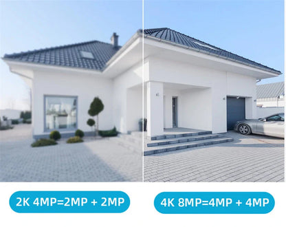 Guudgo 4K 8MP WiFi Außen Sicherheitskamera, 5X Zoom, Nachtsicht, Bewegungserkennung, 2-Wege Audio, IP66 wasserdicht, drahtlose PTZ Überwachung