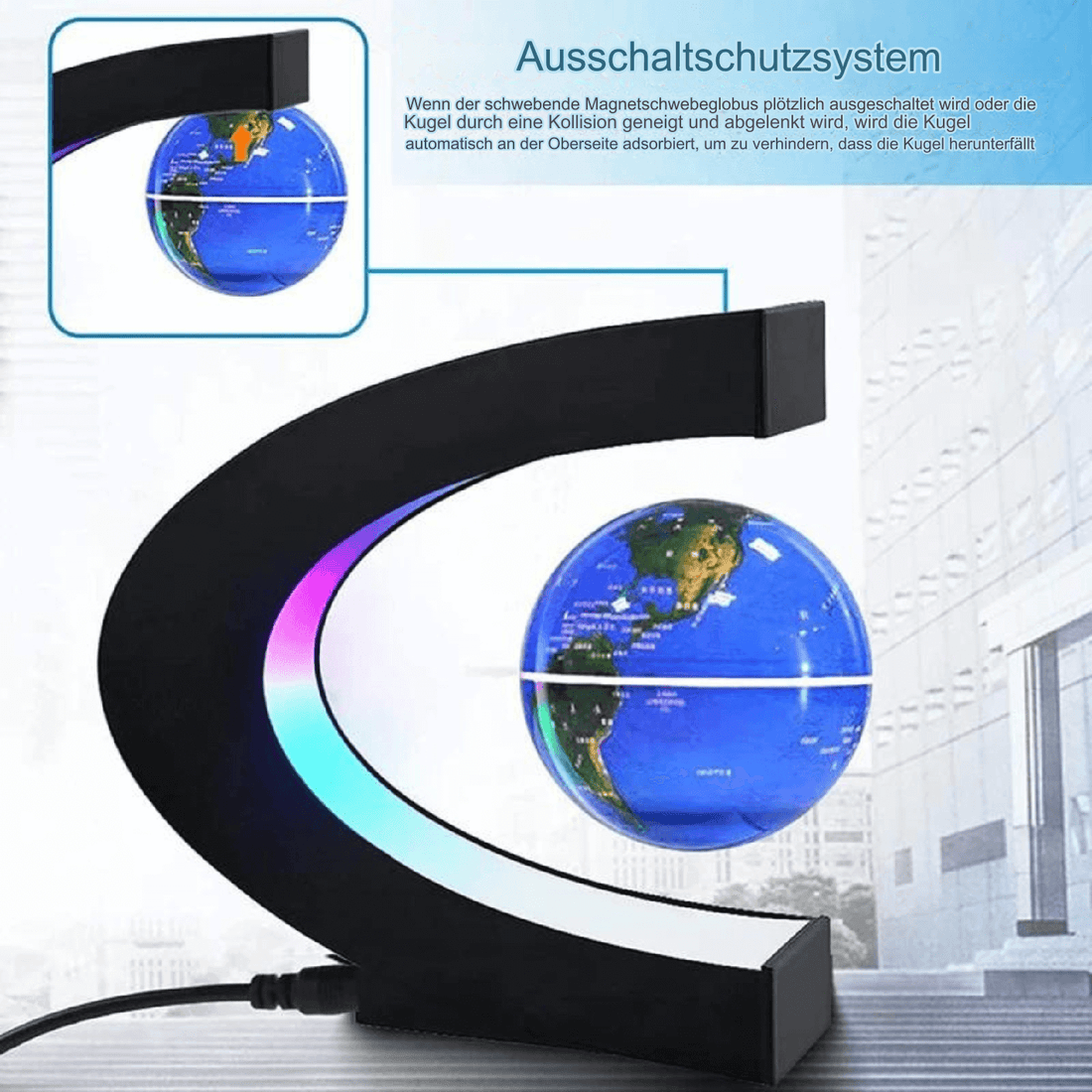 Schwebender Globus mit LED