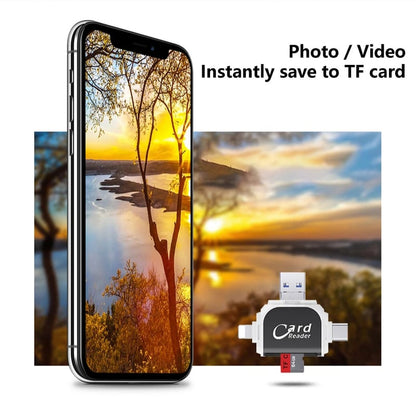 4-in-1 Universeller SD TF Kartenleser – USB, USB C, Micro USB, Lightning Anschluss