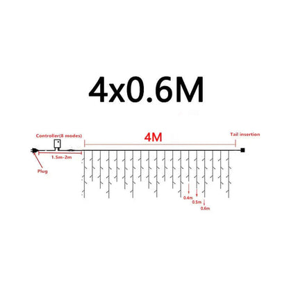 LED Eiszapfen Lichterkette 4,8m