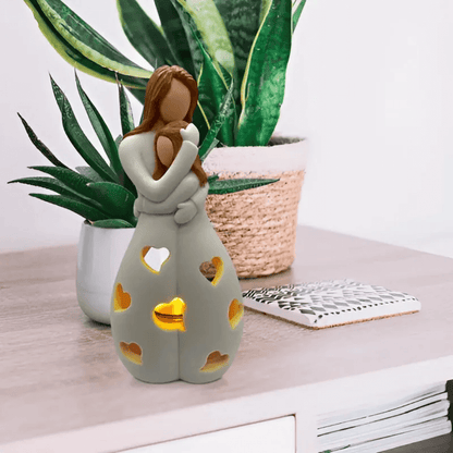 Mutter-Tochter-Kerzenhalter Skulptur