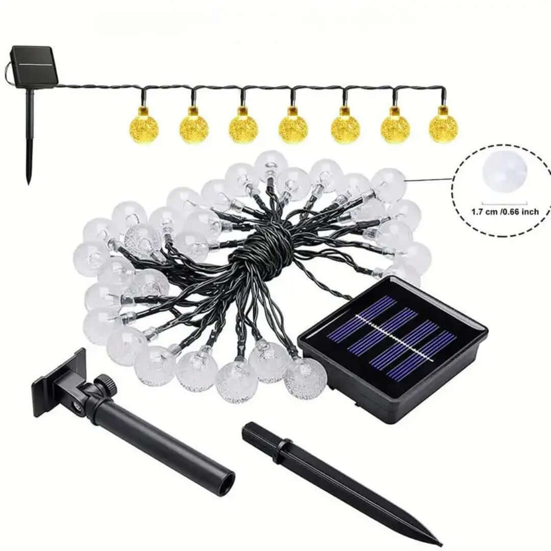 Solar LED-Lichterkette 6/12m - Außen Garten Deko